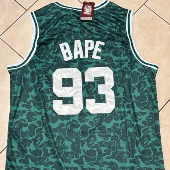 BAPE Boston Celtics Jersey # 93 Green/White , Unisex - Picture 2 of 13